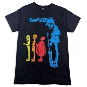 gorillaz band members graphic artist tee shirt black heavyweight small